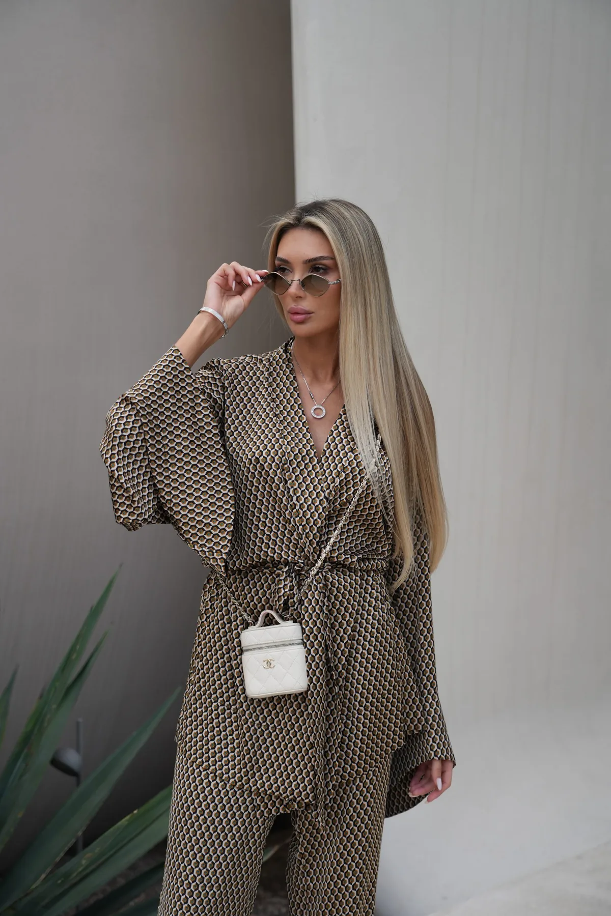 Silk kimono suit