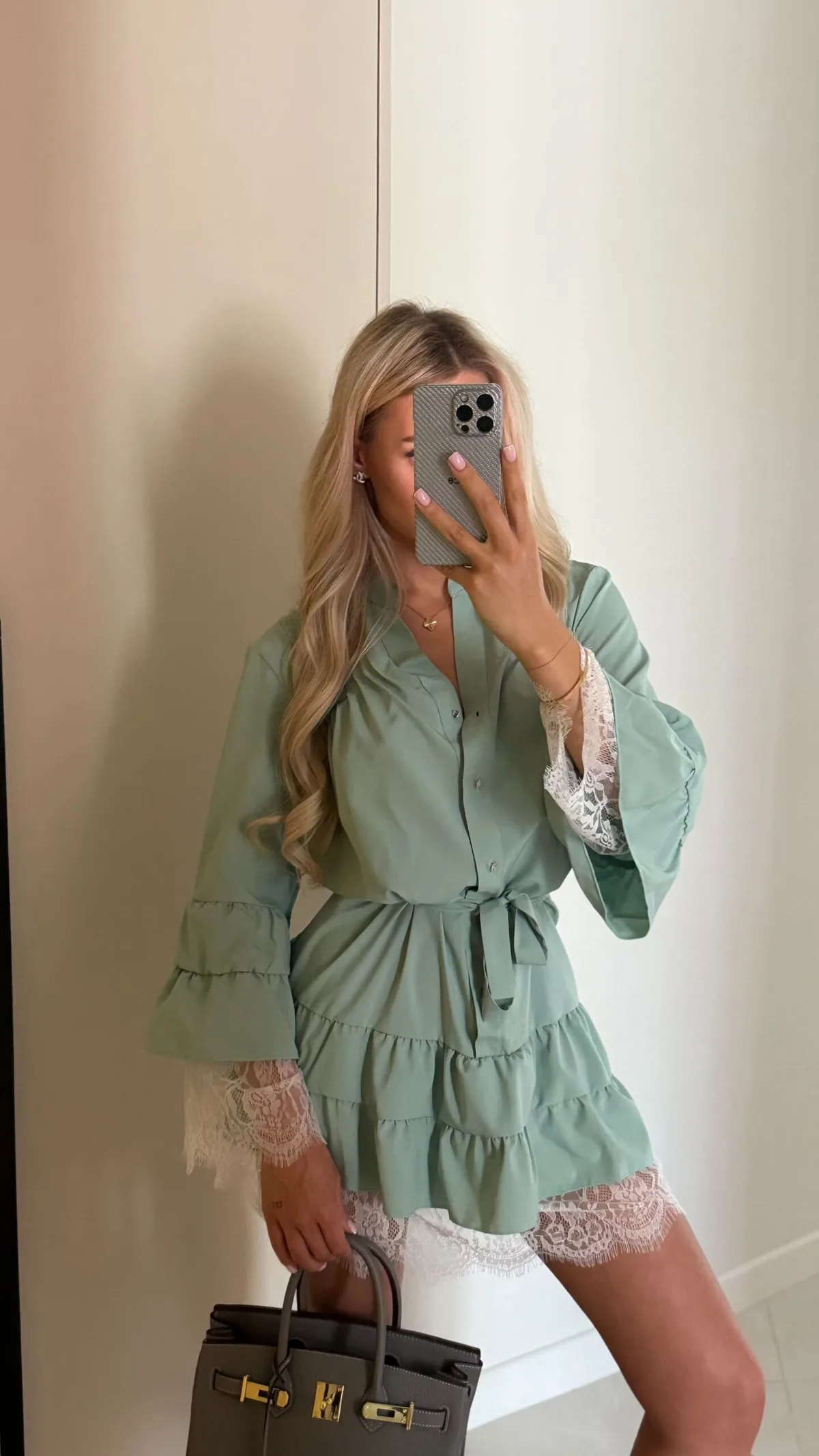 Mint lace dress