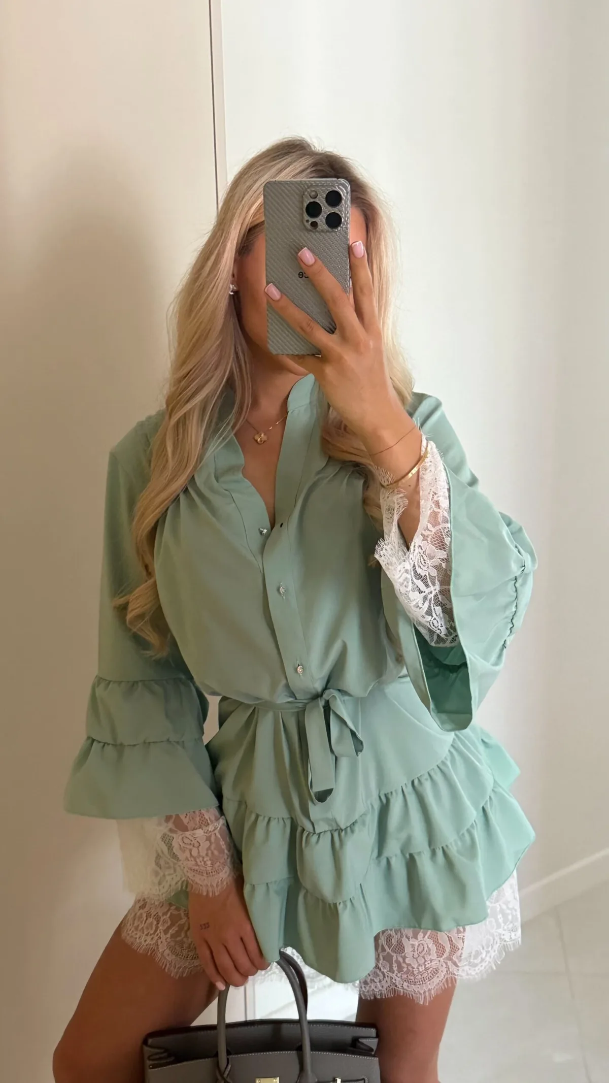 Mint lace dress
